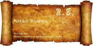 Matkó Bianka névjegykártya