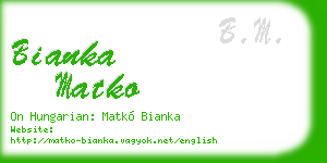 bianka matko business card
