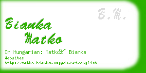 bianka matko business card